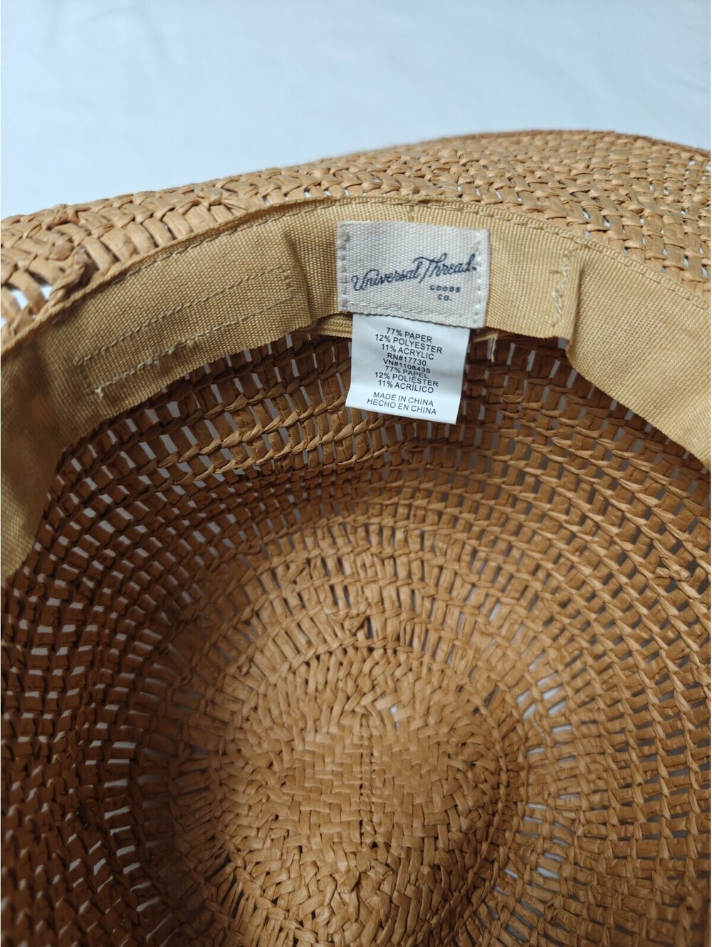 Lot Of 3 Womens Wide Brim Sun Hat White Raffia Raffia Fabric Beige Summer - Picture 7 of 8